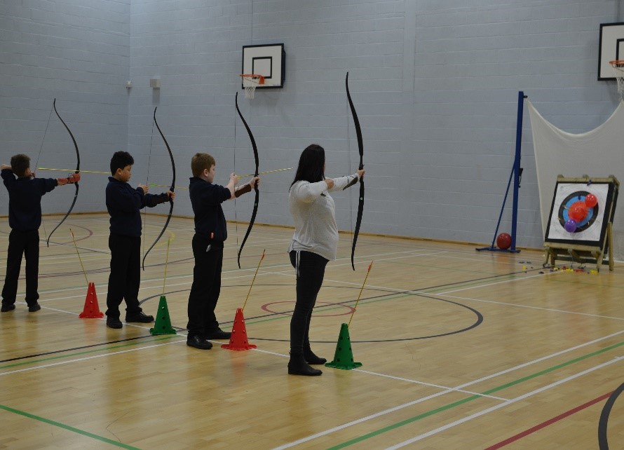 Archery practice for ‘Myths and Legends’